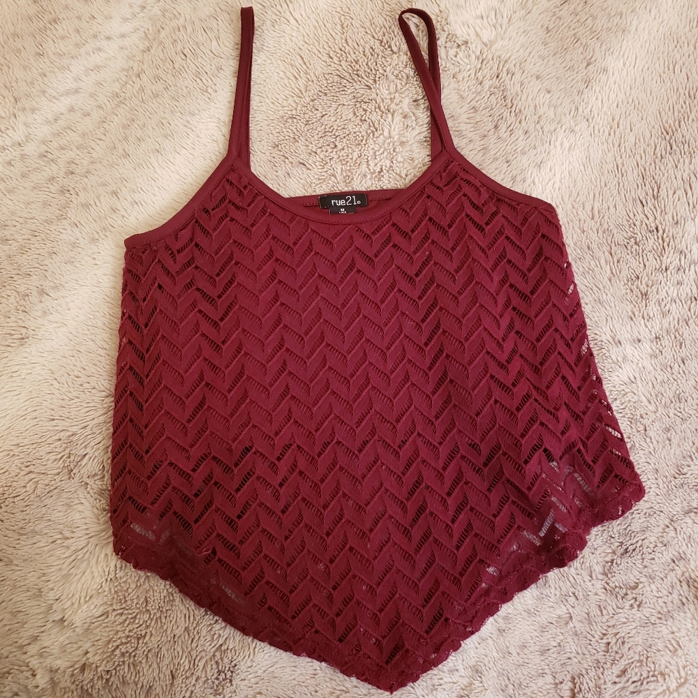 Cute Maroon Knit Crop Top